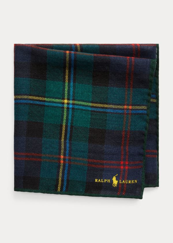 Cuadrícula Polo Ralph Lauren Hombre Azul Marino / Verdes Multicolor - Tartan Wool Pocket - VJKXH3047